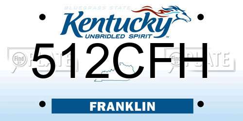 512CFH Kentucky License Plate