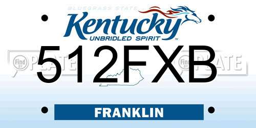 512FXB Kentucky License Plate