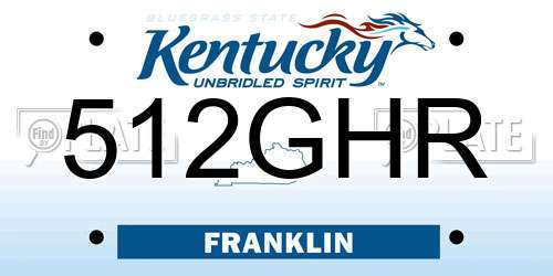 512GHR Kentucky License Plate