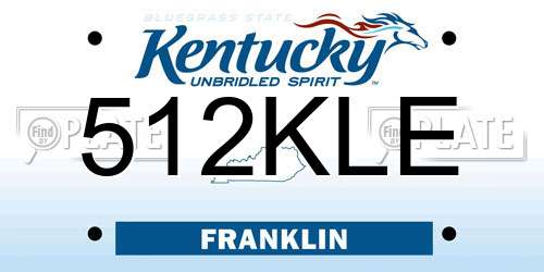 512KLE Kentucky License Plate