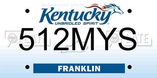 512MYS Kentucky License Plate