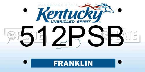 512PSB Kentucky License Plate