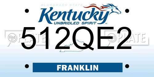 512QE2 Kentucky License Plate