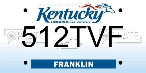 512TVF Kentucky License Plate