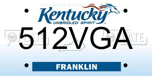 512VGA Kentucky License Plate