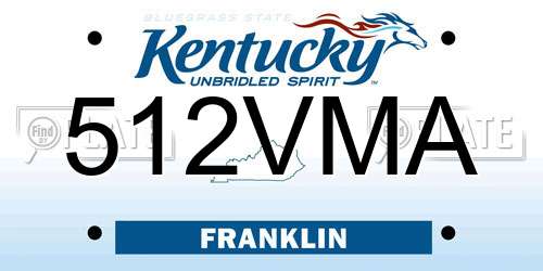 512VMA Kentucky License Plate