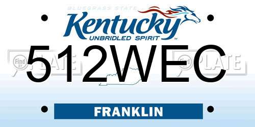 512WEC Kentucky License Plate