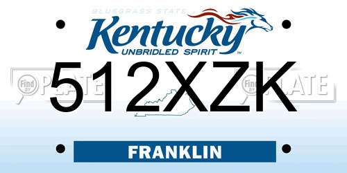512XZK Kentucky License Plate