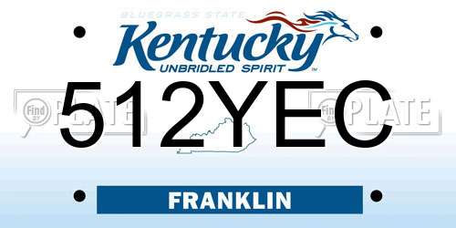 512YEC Kentucky License Plate