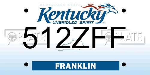 512ZFF Kentucky License Plate