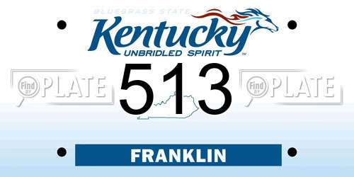 513 Kentucky License Plate