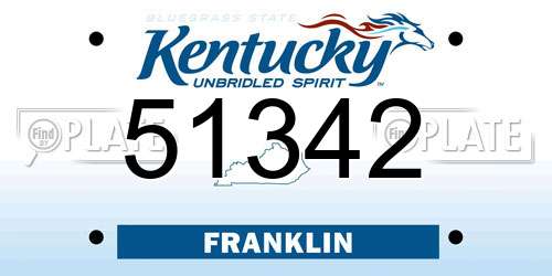 51342 Kentucky License Plate