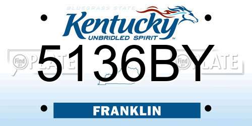 5136BY Kentucky License Plate