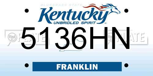 5136HN Kentucky License Plate