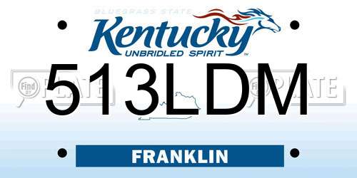 513LDM Kentucky License Plate