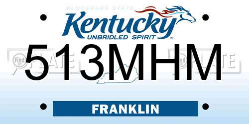 513MHM Kentucky License Plate