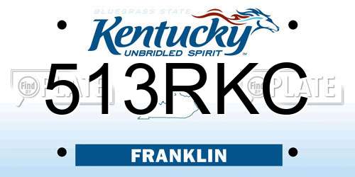 513RKC Kentucky License Plate