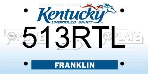 513RTL Kentucky License Plate
