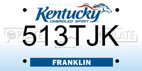513TJK Kentucky License Plate