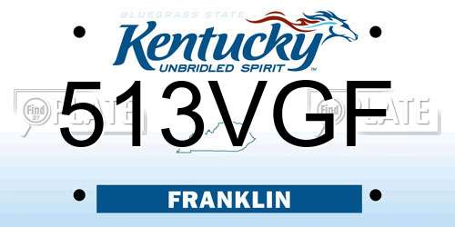 513VGF Kentucky License Plate