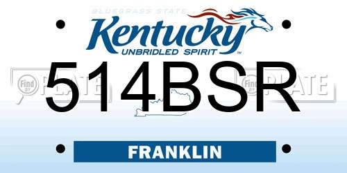 514BSR Kentucky License Plate