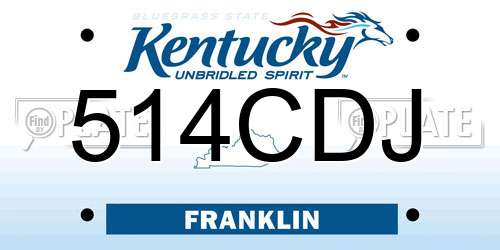 514CDJ Kentucky License Plate