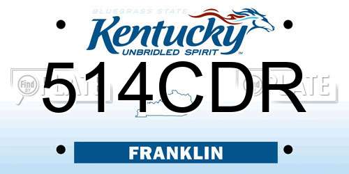 514CDR Kentucky License Plate