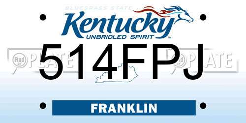 514FPJ Kentucky License Plate