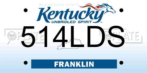 514LDS Kentucky License Plate