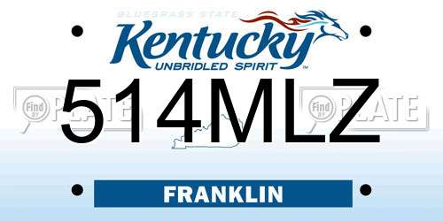514MLZ Kentucky License Plate