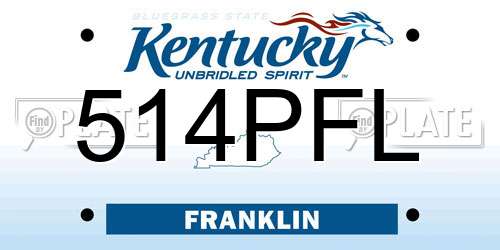 514PFL Kentucky License Plate