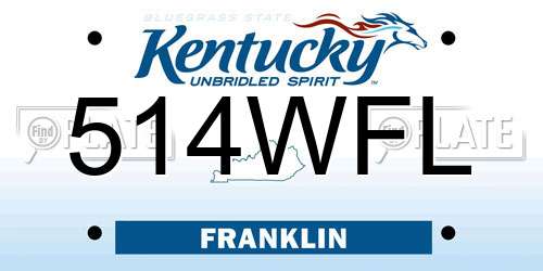 514WFL Kentucky License Plate