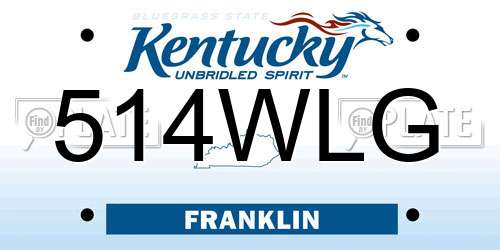 514WLG Kentucky License Plate
