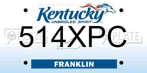 514XPC Kentucky License Plate