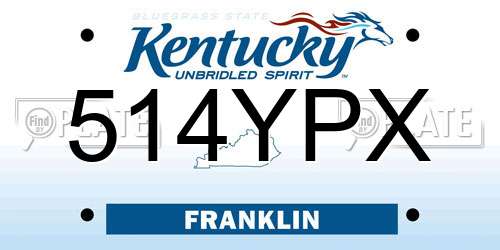 514YPX Kentucky License Plate