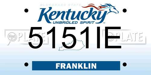 5151IE Kentucky License Plate