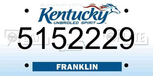5152229 Kentucky License Plate