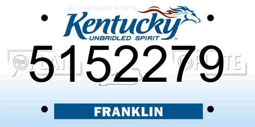 5152279 Kentucky License Plate
