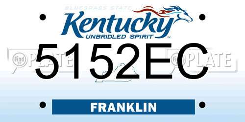 5152EC Kentucky License Plate