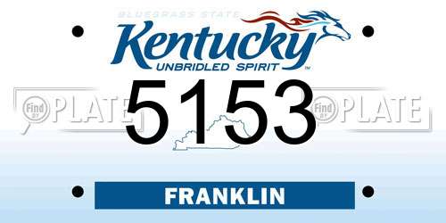 5153 Kentucky License Plate