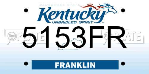 5153FR Kentucky License Plate