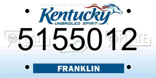 5155012 Kentucky License Plate