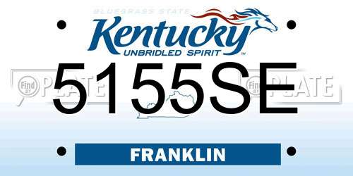 5155SE Kentucky License Plate