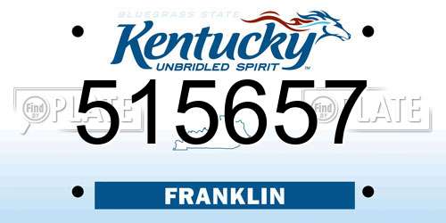 515657 Kentucky License Plate