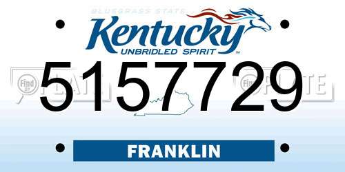 5157729 Kentucky License Plate
