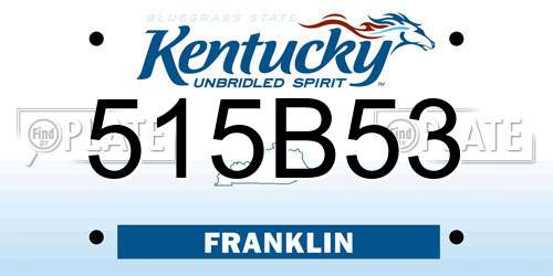 515B53 Kentucky License Plate