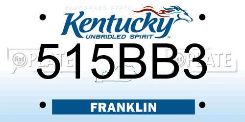 515BB3 Kentucky License Plate