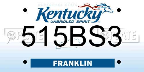 515BS3 Kentucky License Plate