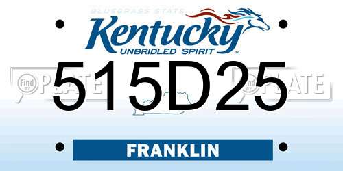 515D25 Kentucky License Plate