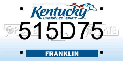 515D75 Kentucky License Plate